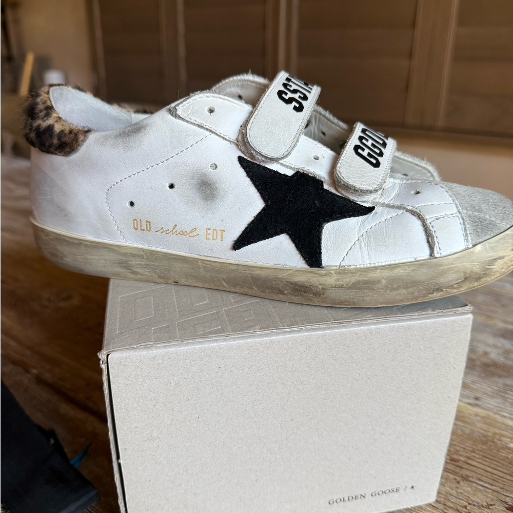 Golden Goose White Leather Old School Sneakers leopard size 39 - Picture 3 of 16